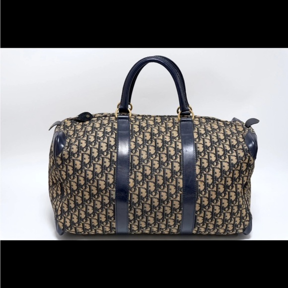 Christian Dior Trotter Canvas Boston Bag Navy Silver Auth EUC 🖤💙 - Picture 10 of 17